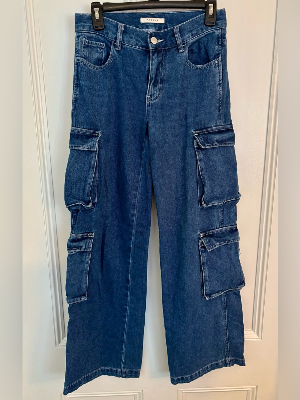 PacSun Dark Blue Relaxed Cargo Jeans 22